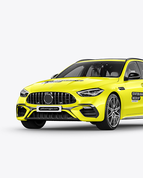 Station Wagon Mockup - Half Side View