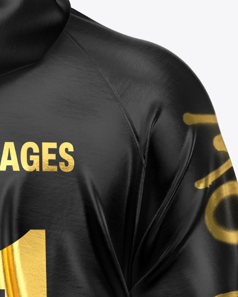 Quarter Zip Hoodie Raglan Mockup - Free Download Images High Quality
