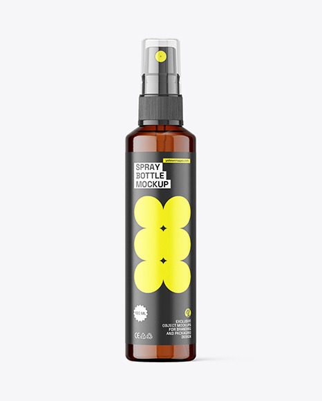 Amber Plastic Spray Bottle Mockup