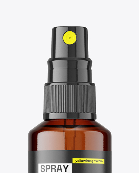 Amber Plastic Spray Bottle Mockup - Free Download Images High Quality