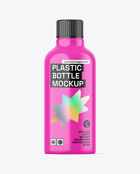 Glossy Plastic Bottle Mockup