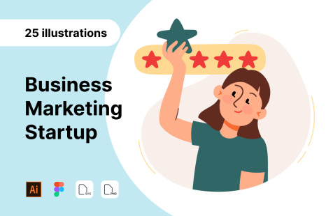 25 stylish unique character illustrations Business Marketing Startup