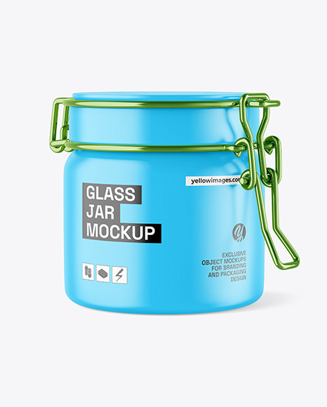 Matte Jar w/ Clamp Lid Mockup