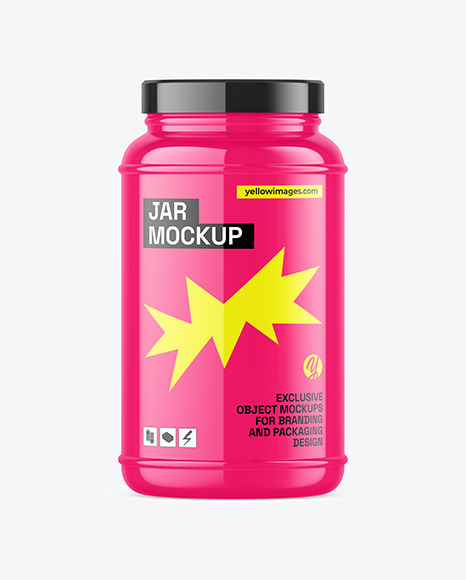Glossy Protein Jar Mockup