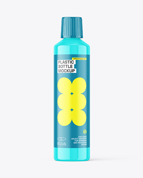 Glossy Plastic Bottle Mockup