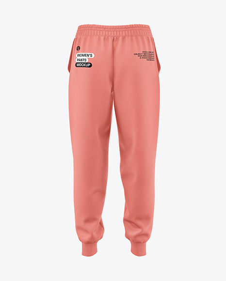 Women&#039;s Oversize Pants Mockup - Back View