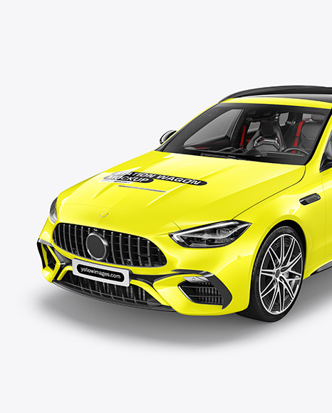 Station Wagon Mockup - Half Side View
