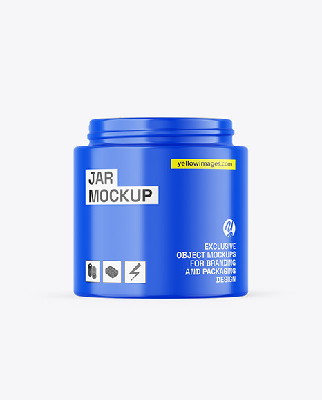 Glossy Jar W/ Wooden Cap Mockup