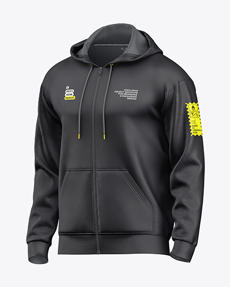 Men&#039;s Full-Zip Hoodie Mockup