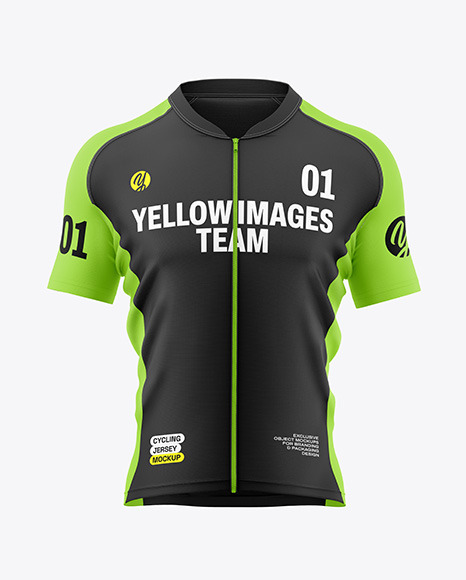 Men&#039;s Short Sleeve Cycling Jersey Mockup - Front View