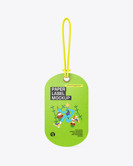 Kraft Paper Label With Rope Mockup