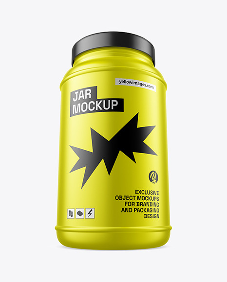 Matte Metallic Protein Jar Mockup