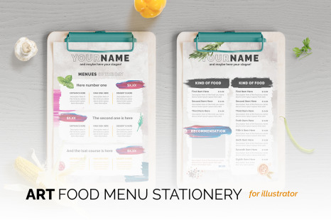 Art Food Menu Stationery