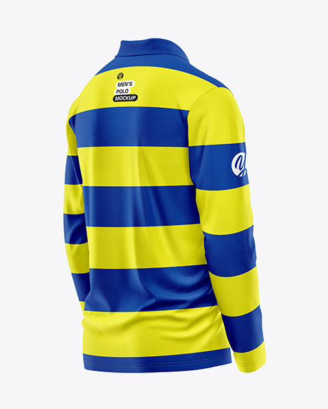 Men&#039;s Long Sleeve Polo Shirt Mockup