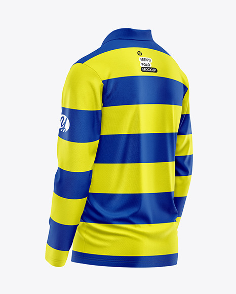 Men&#039;s Long Sleeve Polo Shirt Mockup