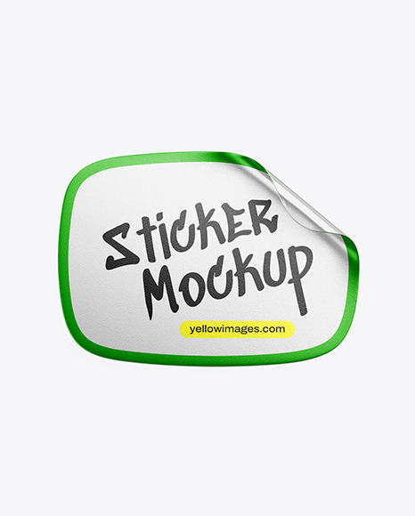 Metallic Texturated Sticker Mockup