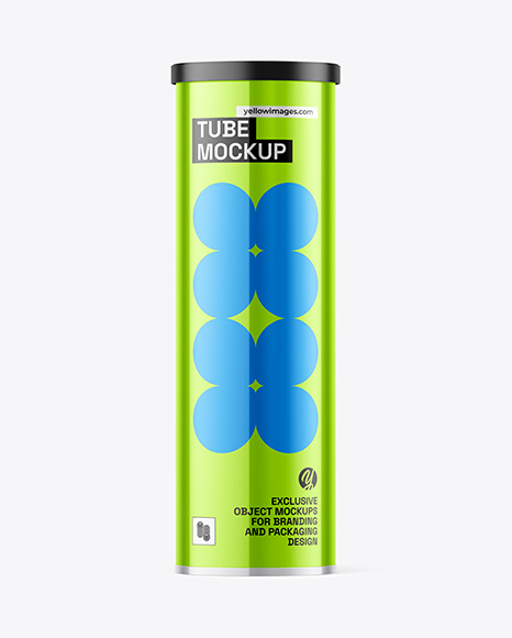 Glossy Metallic Snack Tube Mockup