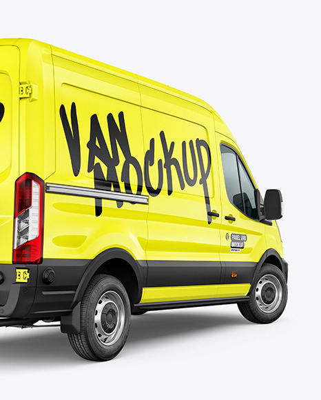 Panel Van Mockup - Back Half Side View