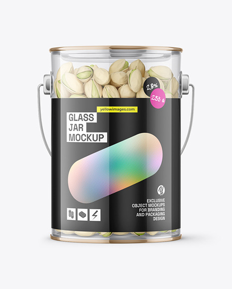 Glass Bucket w/ Pistachios Mockup