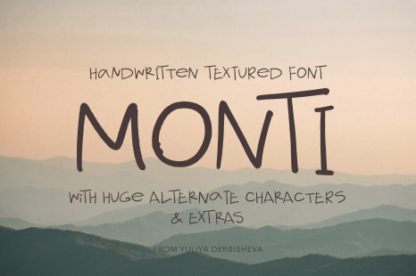 MONTI Handwritten Textured Typeface Font