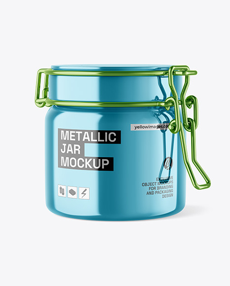 Metallic Jar w/ Clamp Lid Mockup
