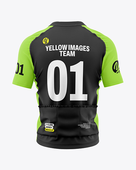 Men&#039;s Short Sleeve Cycling Jersey Mockup - Back View