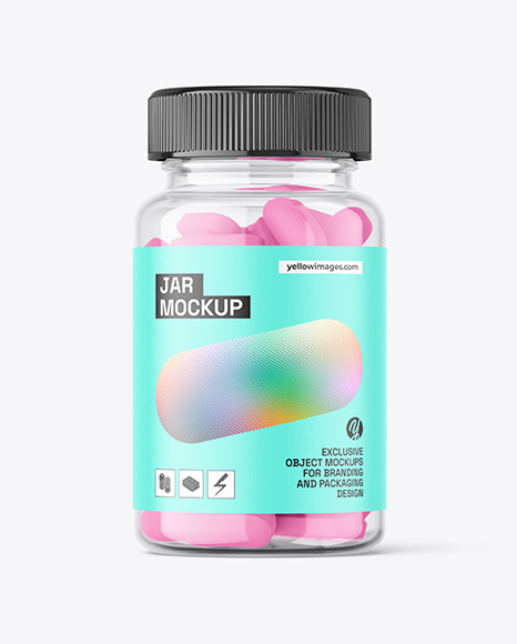 Clear Plastic Pills Jar Mockup