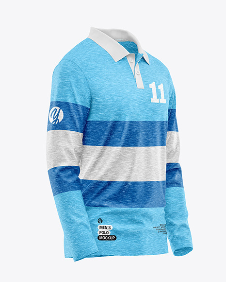 Men&#039;s Long Sleeve Polo Shirt Mockup