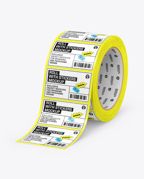 Roll with Stickers Mockup