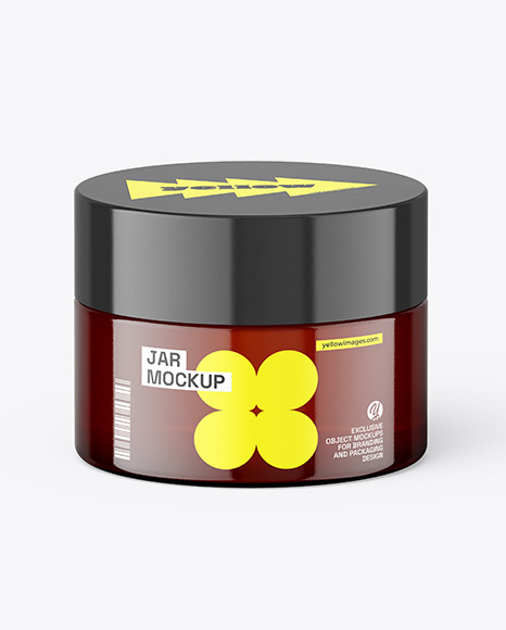 Amber Glass Cosmetic Jar Mockup