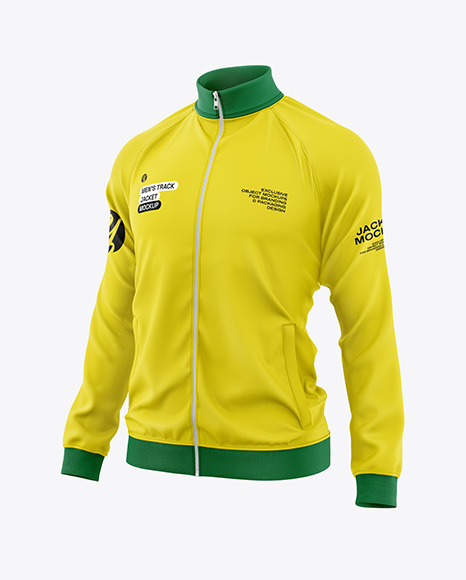 Men&#039;s Raglan Track Jacket Mockup - Half Side View