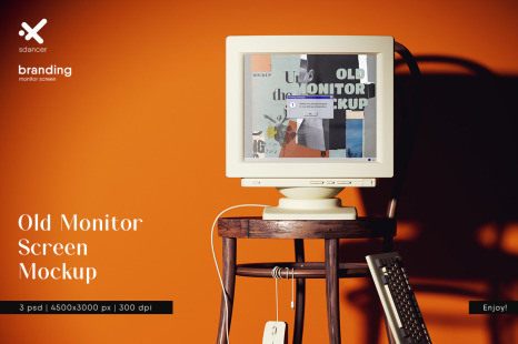 Old Monitor Screen Mockup