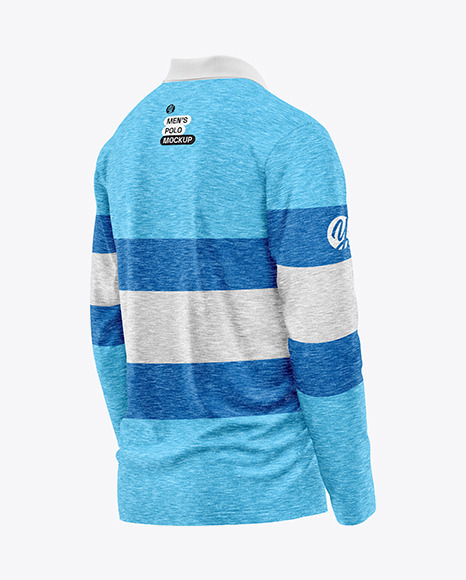 Men&#039;s Long Sleeve Polo Shirt Mockup