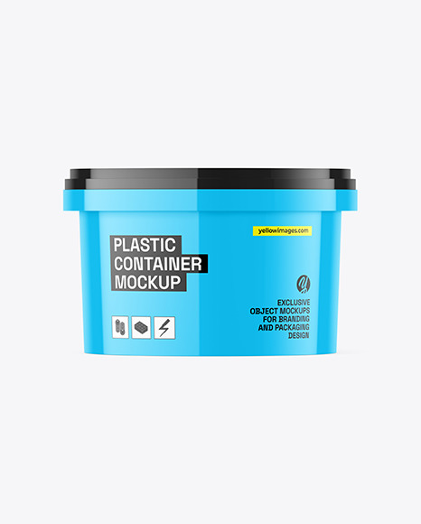 Glossy Plastic Container Mockup