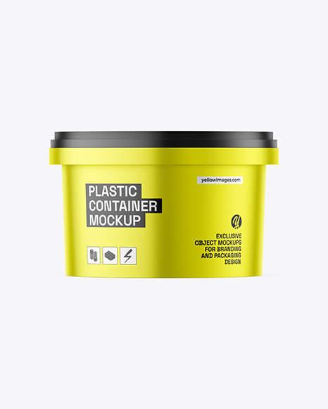 Matte Metallic Plastic Container Mockup