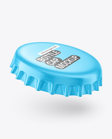 Glossy Bottle Cap Mockup