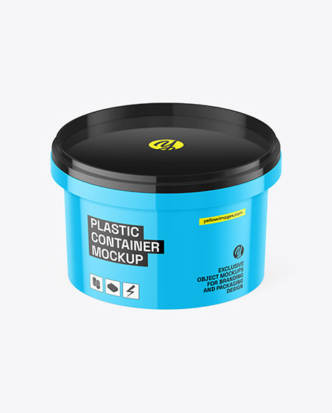 Glossy Plastic Container Mockup