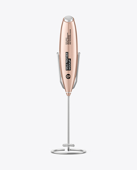 Glossy Metallic Milk Frother  Mockup