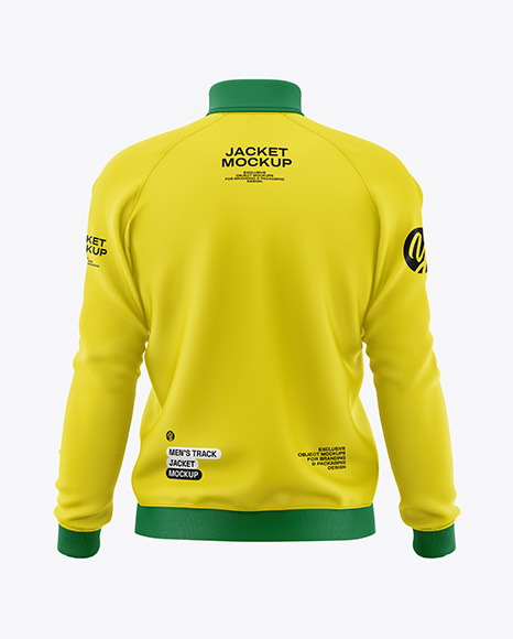 Men&#039;s Raglan Track Jacket Mockup - Back View