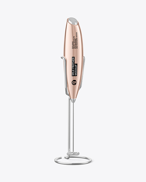 Glossy Metallic Milk Frother Mockup