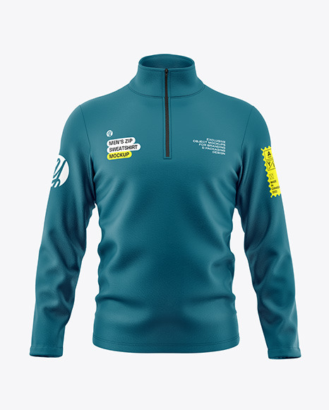 Men’s Zip Sweatshirt Mockup - Front View