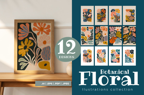 Modern Botanical Blooms Flower Art Print