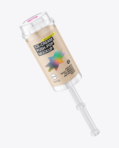 Empty Clear Plastic Ice-Cream Push-Pop Mockup