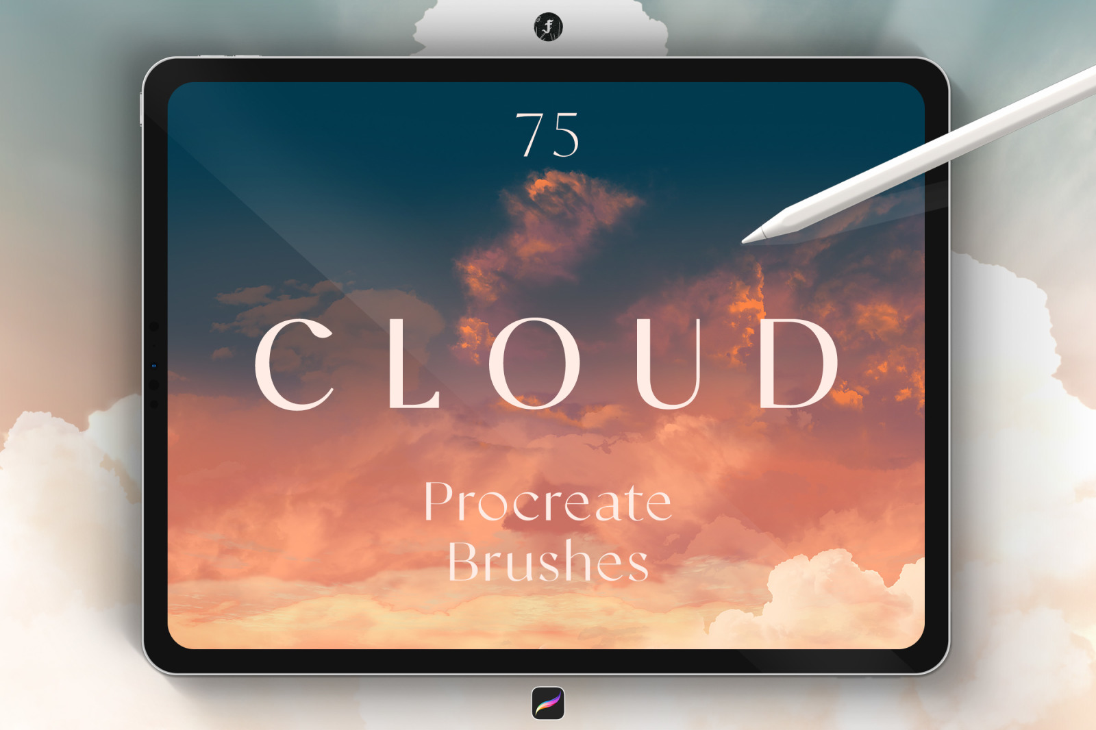 Cloud Procreate Brushes on Yellow Images Creative Store