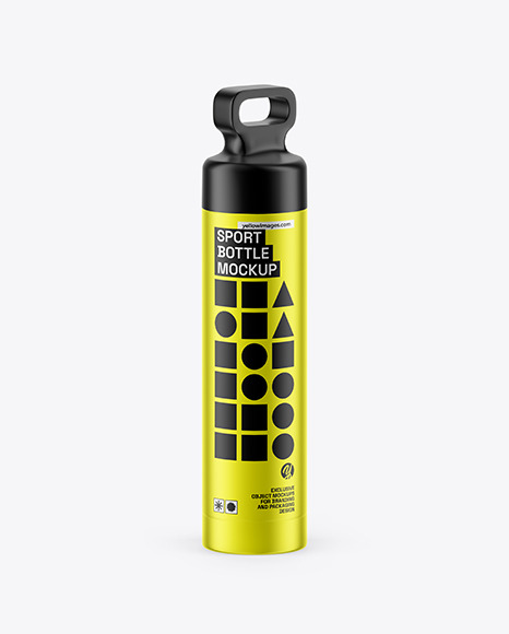 Metallized Sport Bottle Mockup