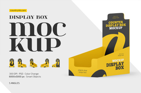 Counter Display Box Mockup Set