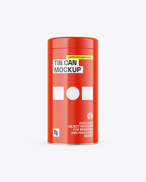 Glossy Tin Can Mockup