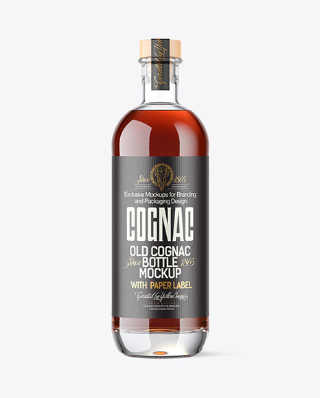 Clear Glass Cognac Bottle Mockup