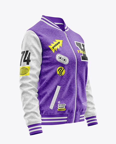 Melange Women&#039;s Varsity Bomber Jacket Mockup
