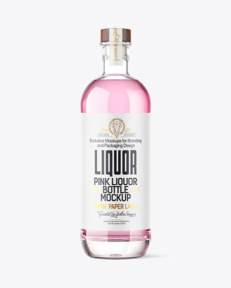 Clear Glass Liquor Bottle Mockup